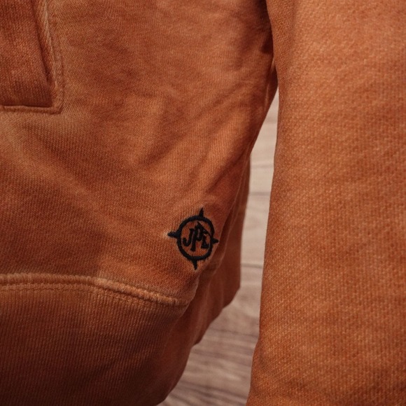 JL POWELL ORANGE FULL ZIP MOCK NECK COTTON SWEATER MENS SIZE 2XL XXL - Picture 4 of 8